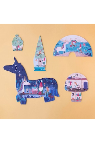 Londji Happy Birthday Unicorn Çift Taraflı Puzzle Canlı Renkler