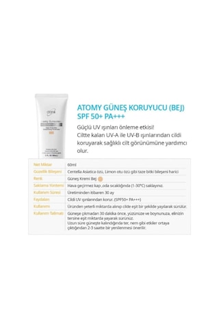 Atomy Koruyucu Renkli Güneş Kremi SPF50 60 ML