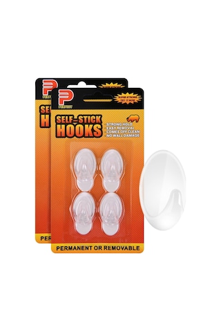 Kendinden Yapışkanlı Kanca, Güçlü Kapı Kancası, 0,8 Kg Taşıma Kapasitesi, Delme Gerektirmez, Mutfak Ve Banyo Dolap Camı İçin Uygundur 8s Şeffaf Diğer