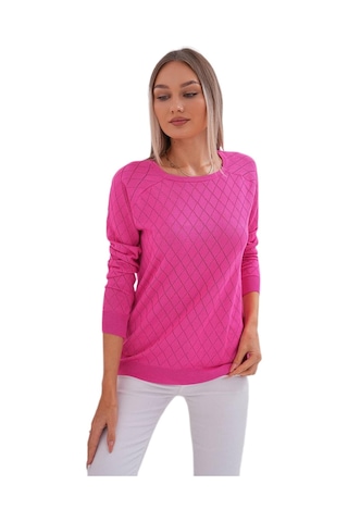 Kadın Baklava Dilimi Desenli Kazak 12781 Bgl-st04110 Fuşya