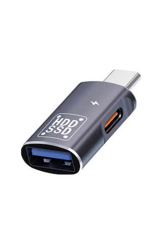 Polham 2in1 Type C To Type C Ve Usb Çevirici Otg Adaptör, Şarj Ve Data Aktarım Otg Çeviricisi