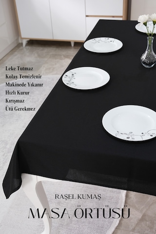 Smooth Masa Örtüsü Sofra Bezi Siyah