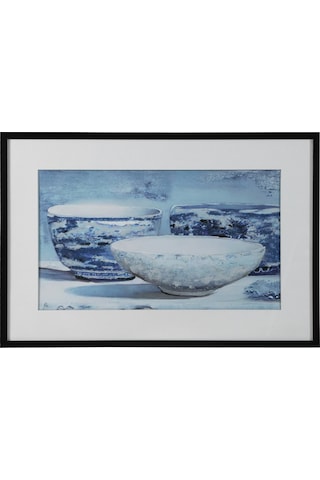 Mudo Home Blue Vessel Çerçeveli Yağlıboya Tablo 63x93 Cm