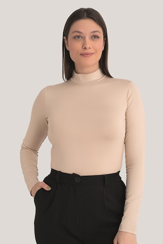 Arma Yıldız Kadın Ten Balıkçı Yaka Uzun Kollu Body 2'li Paket Ten