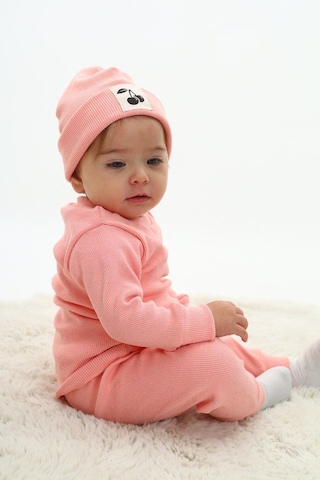 My Kids Wear Fitilli Unisex Bebek - Çocuk Üçlü Takım Krem - Kiremit