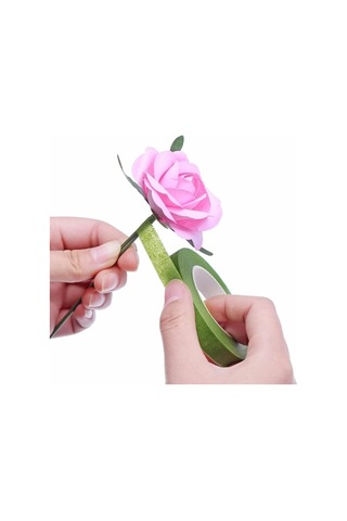 Yapışkanlı Çiçek Bandı - Açık Yeşil - 1cmx35 Metre - Çiçek Teli S