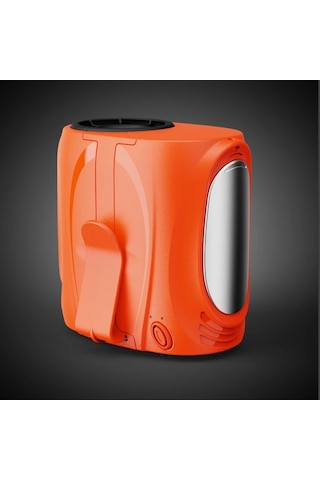 Xuweiwei Taşınabilir Bel Fanı Turuncu Metal Dekor 6 Hız 16000rpm Şarj Edilebilir 6000mah Nikel Pil Usb Şarj İç Dış Mekan Kullanımı