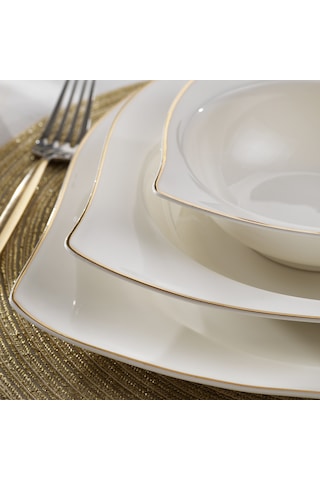 Schafer Bety Yemek Takımı 48 Parça-gold Altın - Beyaz