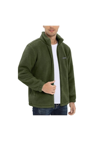 Genius Store Oversize Peluş Sweatshirt Erkek Polar Sweatshirt Erkek Sweatshirt Oversıze-peluss Haki