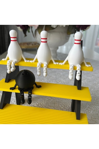 Bowling Labut & Topu Dekoratif Figür Seti Masa & Raf Süsü