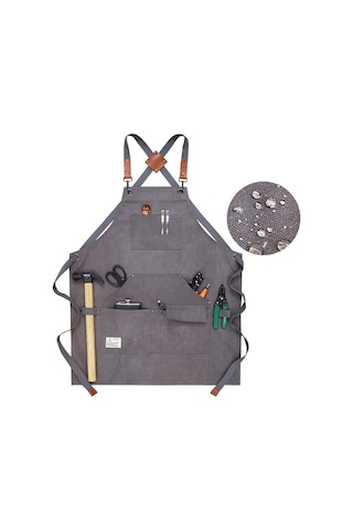 Sones Marangoz Elektrikçi Bahçe Ağır Tuval İş Önlüğü, Renk: Siyah Gri