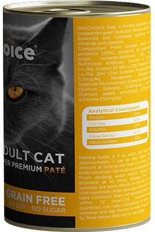Pro Choice Tavuklu Yetişkin Kedi Konservesi 12 x 400 G