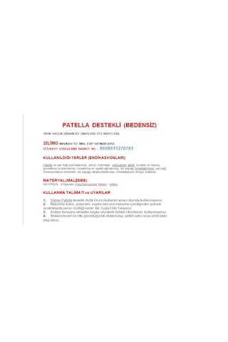 Diz Bandajı Patella Destekli Dizlik Diz Kireçlenmesi Koruyucu