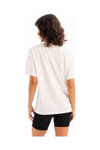 Justever 100% Pamuk Oversize Fit Bisiklet Yaka Ekru Kadın T-shirt - Halo Ekru