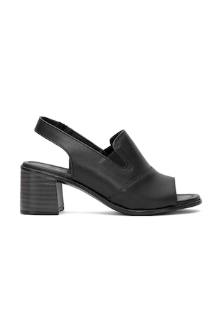 Venüs 24381825y Kadın Hakiki Deri Topuklu Sandalet Siyah Siyah