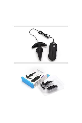 Red Fox Bulb Probe Kumanda Kontrollü Güçlü Titreşimli Anal Plug Vibratör - Siyah