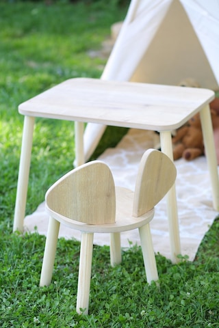 Montessori Çocuk Masası 1 Masa & 1 Mickey Sandalye Kahverengi