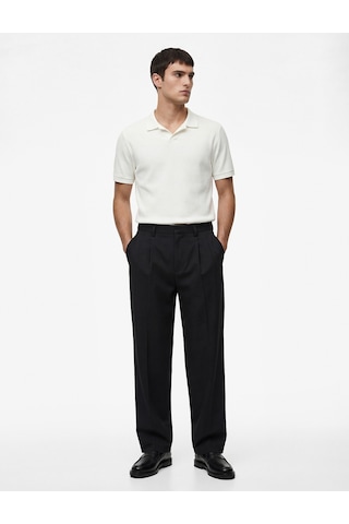 Koton Regular Fit Kısa Kollu Pamuklu Fitilli Polo Yaka Tişört Beyaz 6sam10069mk