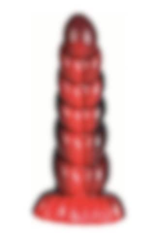 Carmine Vantuzlu Büyük Boy Silikon Su Geçirmez Boğumlu Canavar Dildo