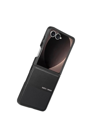 Samsung Galaxy Uyumlu Z Flip 8 Kılıf High Pu Deri Hdd Hbc-482 Siachen Case Siyah