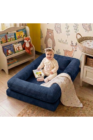 Miniwood Montessori Yatak Oyun Alanlı Bebek Yer Yatağı Sünger Çocuk Karyola 105 x 150 CM