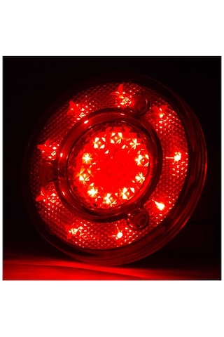 Ahmet Otomotiv Yuvarlak Uyumlu Otobüs-minibüs Stop Lambası 19 Led 12/24v Kırmızı/kırmızı