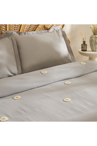 Karaca Home Liona %100 Pamuk Müslin Çift Kişilik Pike Takımı Gri Gri