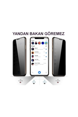 Samsung Uyumlu A10s Hayalet Ekran Privacy Gizlilik Tam Kaplayan Kırılmaz Koruyucu Cam