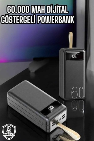 Powerbank 60.000 Mah Hızlı Şarj 4 Çıkışlı Uzun Şarj Süreli Dijital Göstergeli - Lisinya