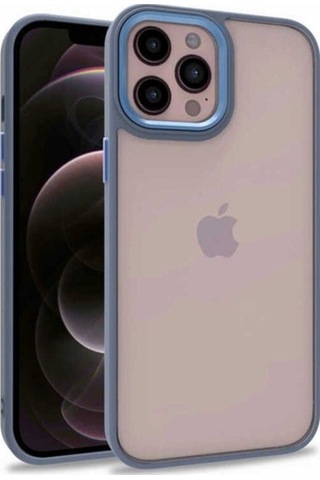 Apple Uyumlu iPhone 12 Pro Max Kılıf Zore Flora Kapak Sierra Mavi