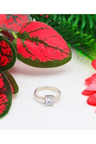 Baget Zirkon Taşlı Tektaş Kadın Gümüş Yüzük 201021358 - 555170603