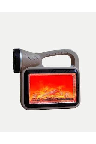 Alev Efektli Solar Lamba Cob Işıklı Taşınabilir Bahçe Kamp Aydınlatma ANTRASİT