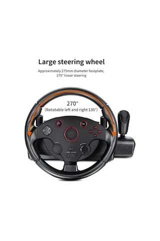Profesyonel Yarış Direksiyon Seti 270 Hissiyatlı Pedallı Tak Çalıştır Multifonksiyon Racing Wheel