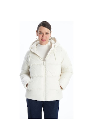 LC Waikiki Lcwaıkıkı Classic Ekru Kapüşonlu Kadın Şişme Mont Ecru