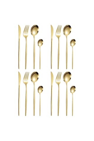 Suntek Mutfak Çatal Bıçak Takımı Çok Altın-16-adet