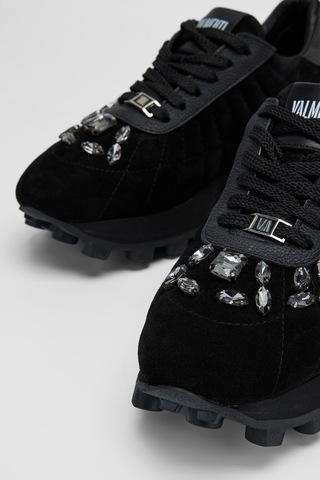 Valmenti Kadın Siyah Süet Deri Sneakers & Spor Ayakkabı 1011 6187 Bn Ayk Sk23/24 Siyah