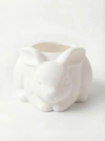 Tavşan Figürlü Saksı - Dekor Saksı 16x9x18 Cm