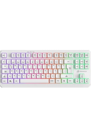 Gamebooster G75 Elya Rainbow Aydınlatmalı Beyaz Tkl Membrane Oyun