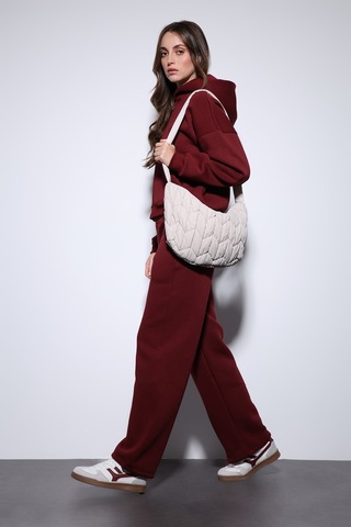 Antioch Kapüşonlu Sweatshirt Kadın Eşofman Takım Bordo