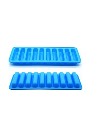 Xiyyadms Mavi Silikon Baking Kullanıma Uygun 10 Bölmeli Buzluk Tek Adet - 25x9x2cm, 57g Mavi