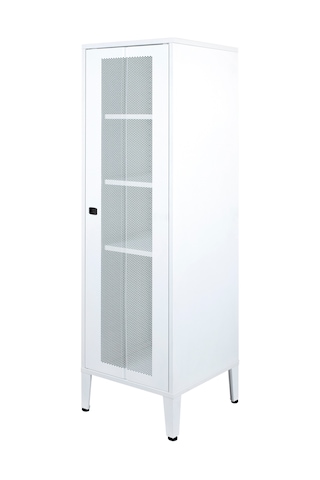 Lande Ziglat Serisi Kilitli Metal Home Office Dolabı %70 Perfore Kapaklı Beyaz 450x1390x450 Mm