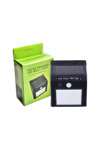Bahçe Aydınlatma Sensörlü Güneş Enerjili Duvar Lambası 40 Led Işık