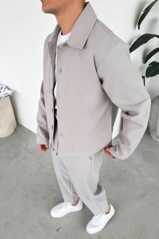Taş Patch Detaylı Relaxed Fit Boxy Ceket Taş