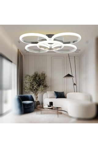 Tt304-4+1-kr-3renk Yuv. Tt Ayd. 3renk Krom Kaplama 5 Li Led Avize Krom
