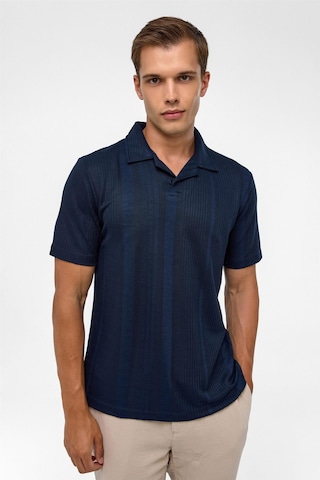 Süvari Lacivert Regular Desenli Polo Yaka Tişört-38364 Lacivert