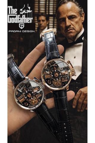 Pagani Design Jacob & Co Opera Godfather Temalı Otomatik Mekanik Lüks Erkek Kol Saati Rose Gold Diğer