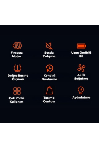 Coofbe 12v Led Işıklı Kablolu Ve Kablosuz Araç Lastik Şişirme Pompası Lastik Şişirme Kompresör Pompası