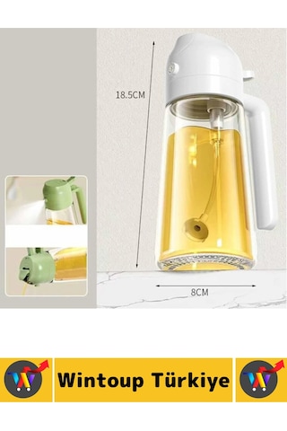 Ergonomik Sızdırmaz Tasarım Yağ Dökme Püskürtme Çift Modlu Özel Başlıklı Cam Yağdanlık 550 Ml
