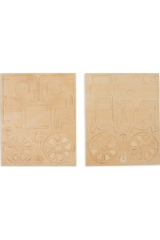 3D Ahşap Puzzle Maket Fayton Araba 19 Parça Woodcraft Constructio