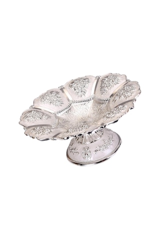 1/2 Harika Pasta Standı Tabanlı Servis Kabartma Kalıbı Gümüş 18 Cm 1 Set Diğer